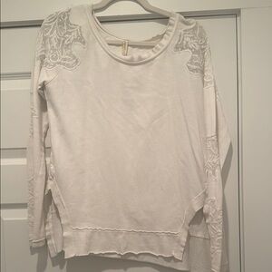 White Embellished Long Sleeve Sweatshirt
